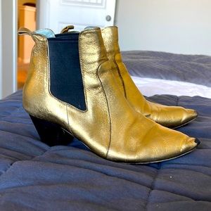 MARC JACOBS Metallic Gold Heeled Booties